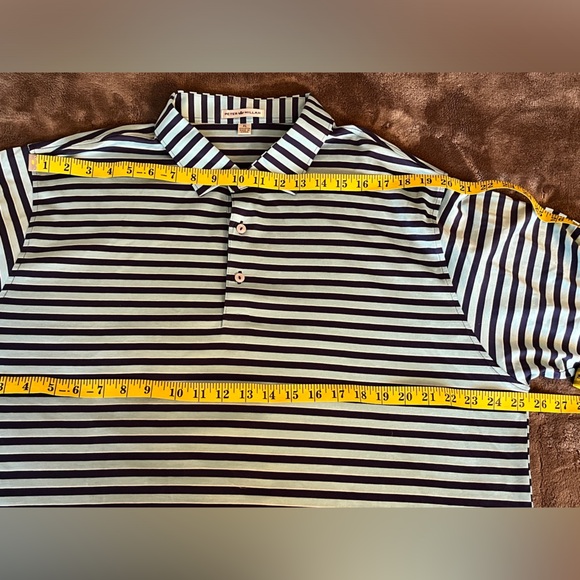 Peter Millar Polo Shirt Men's Size XL Blue/Black Stripe Golf Golfer - Picture 5 of 9